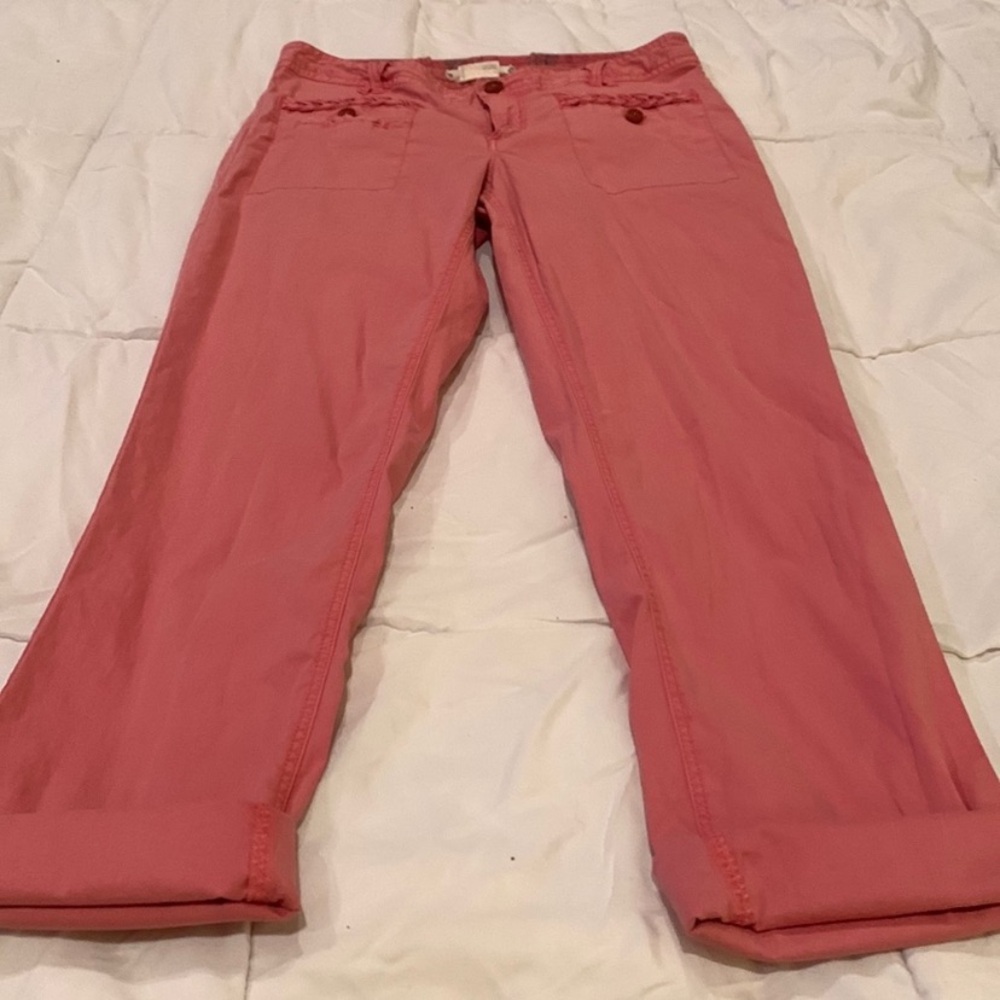 Anthropology Pink Braided Pocket Pants